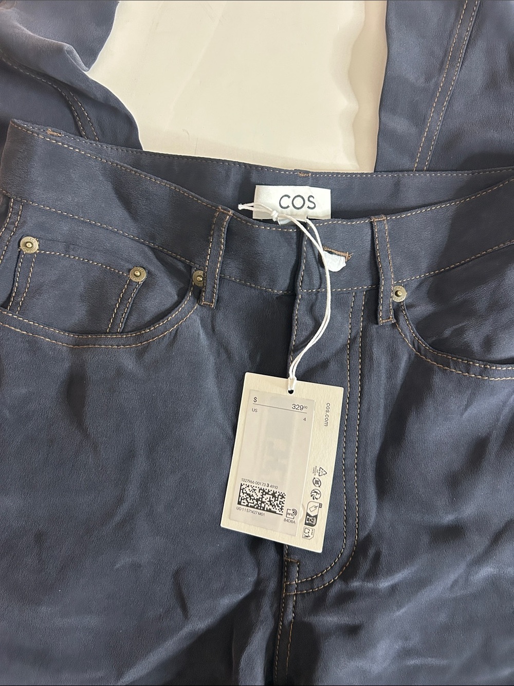 COS Wide-Leg Trousers in Dark Navy - Picture 7 of 11